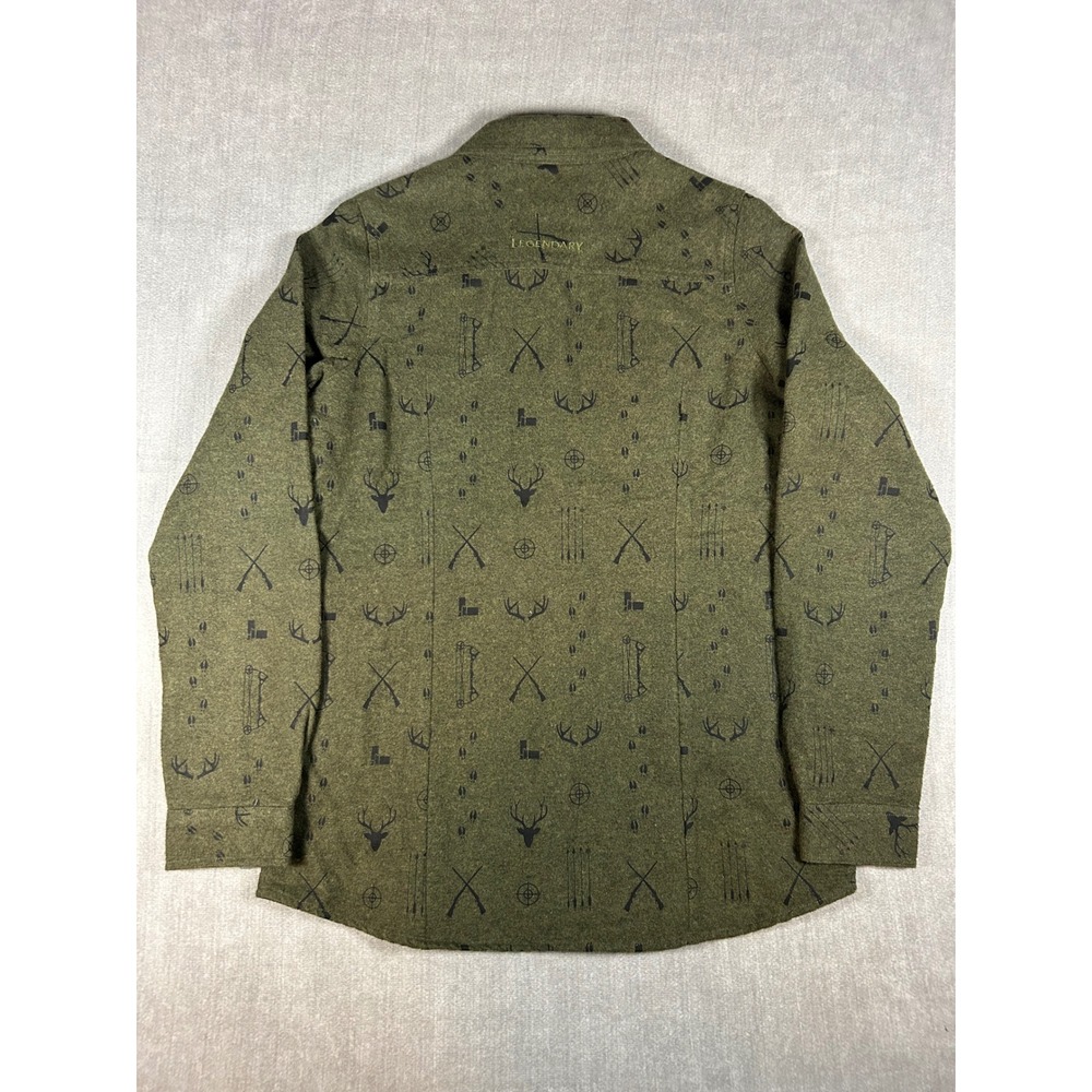 Legendary Whitetails Womens Olive Green Hunting Print Flannel Shirt Medium 6435 - Picture 2 of 8